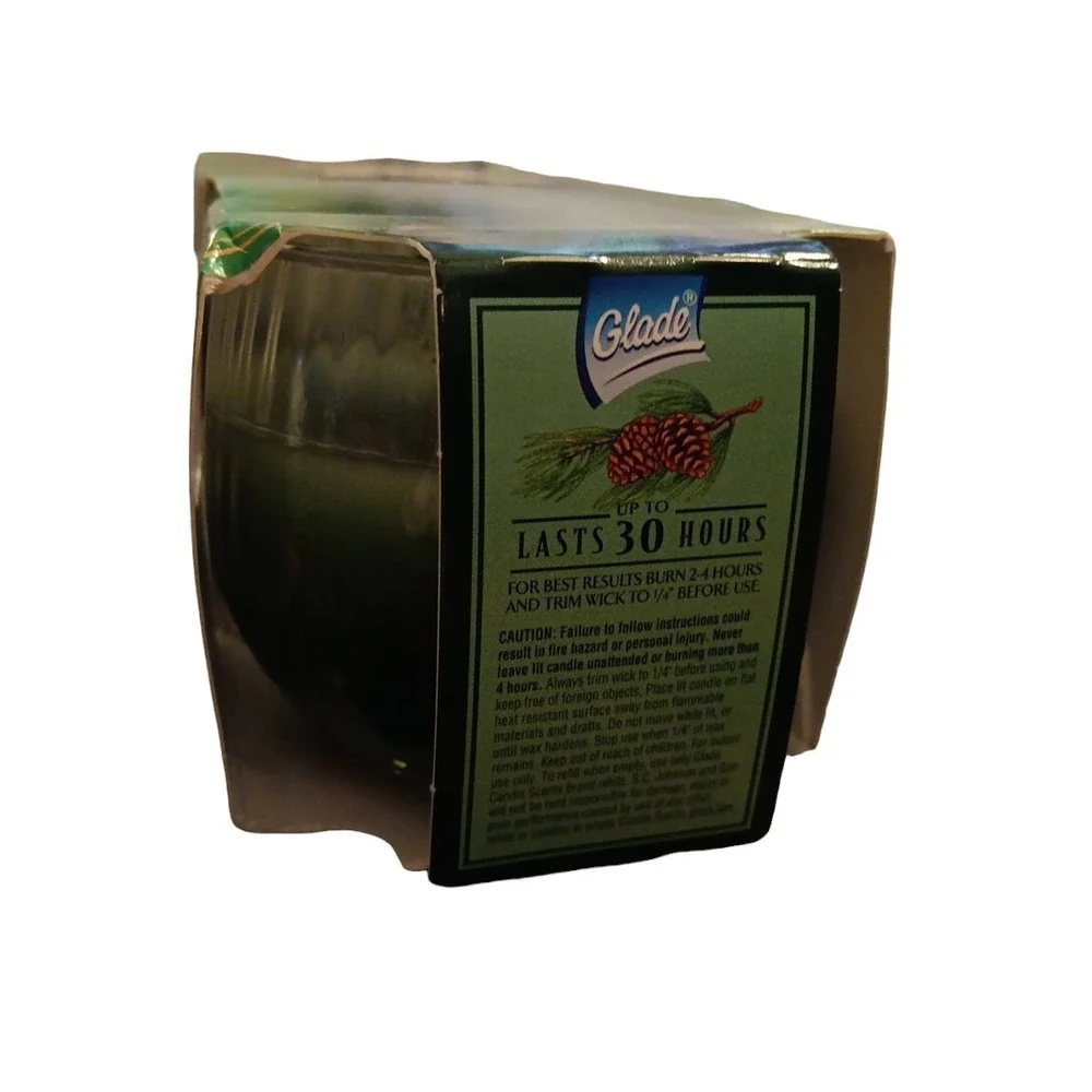 Glade Candle Scents 3 Candle Christmas PINE Value Pack 4oz Jars NOS Vtg 1996